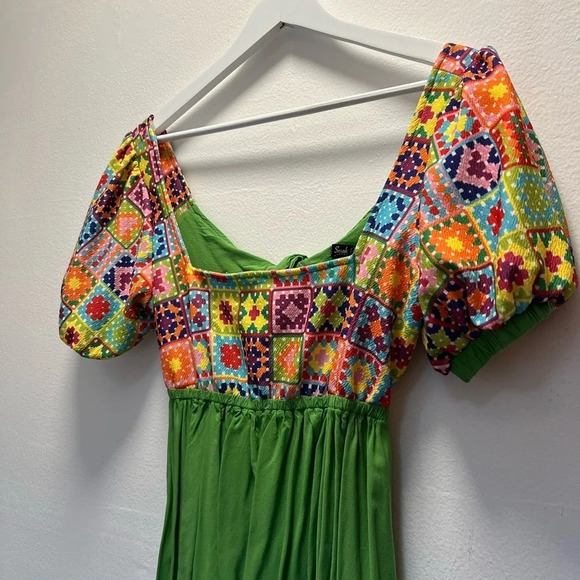 Unique Vintage x Smak Parlour Quilt Pattern Babydoll Dress - Picture 2 of 7